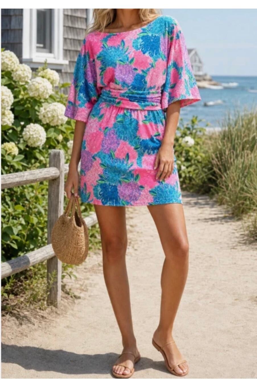 NWT Lilly  Pulitzer Parigi Romper Beach House Floral Bloom Print Size Small